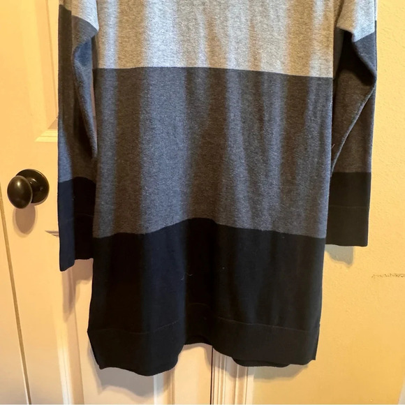 Eight Eight Eight Long Black Grey Gray Sweater Zipper Cowl Neck Pockets Sz M - Picture 7 of 11